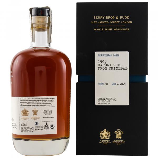 Caroni Rum 21 Jahre 1997 Cask #181 Berry Bros & Rudd 60,4%vol. 0,7l Caroni Rum 21 Jahre 1997 Cask #181 Berry Bros & Rudd 60,4%vol. 0,7l